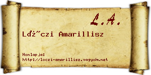 Lóczi Amarillisz névjegykártya